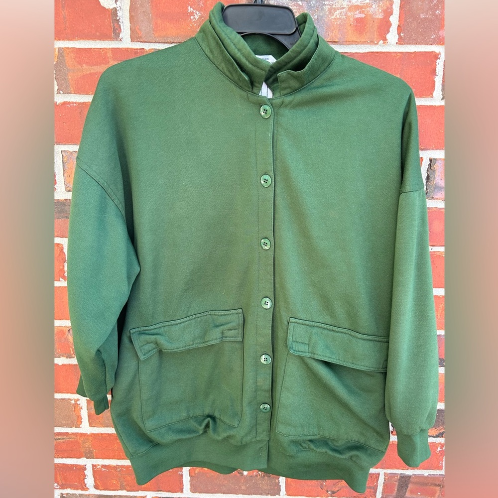 Vintage Misty Valley Long Sleeve Button Down One Size Fits All Green Jacket A-2